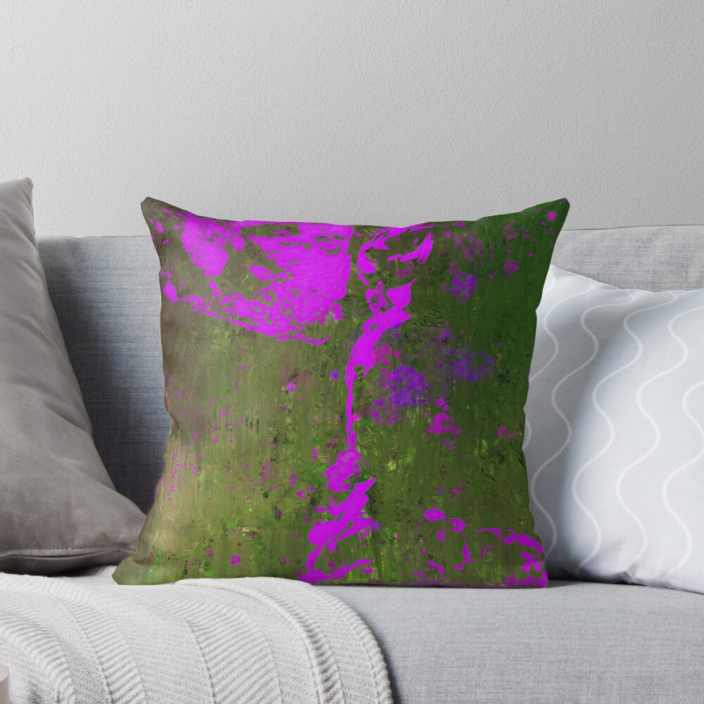 Throw pillow with print of the digital work 