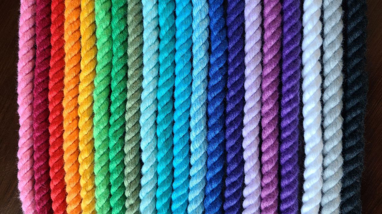 Photo of various rope colors from Bed Bound Beyond. Photo is theirs!