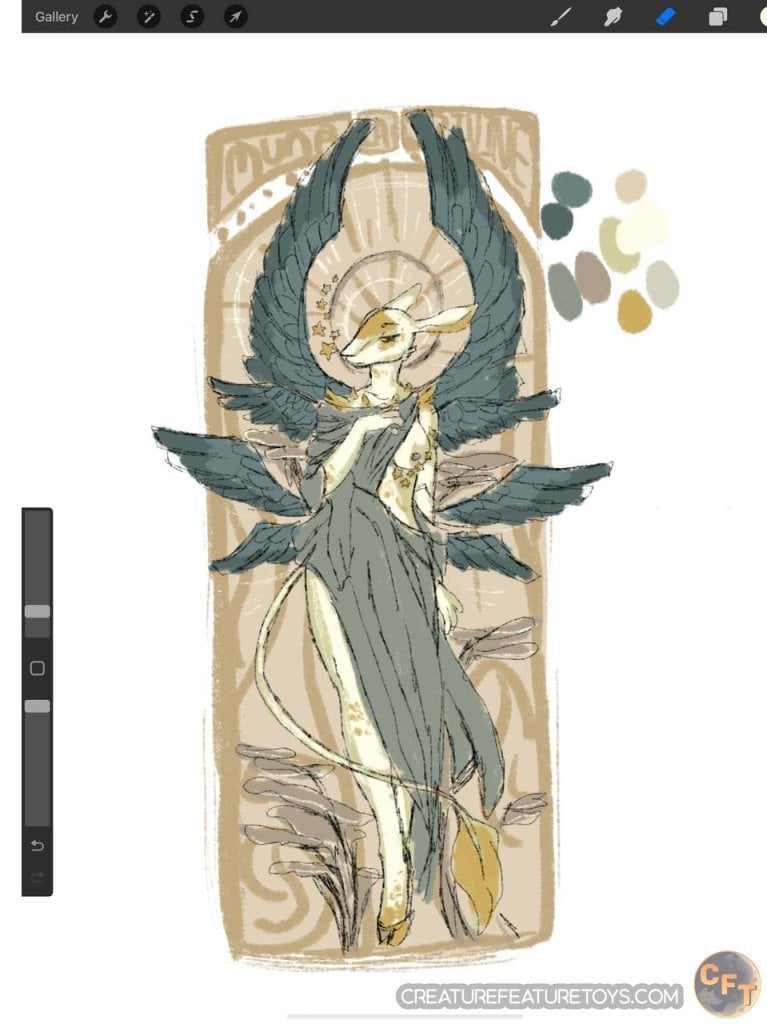 Muna’s final character concept sketch, design by Peach.