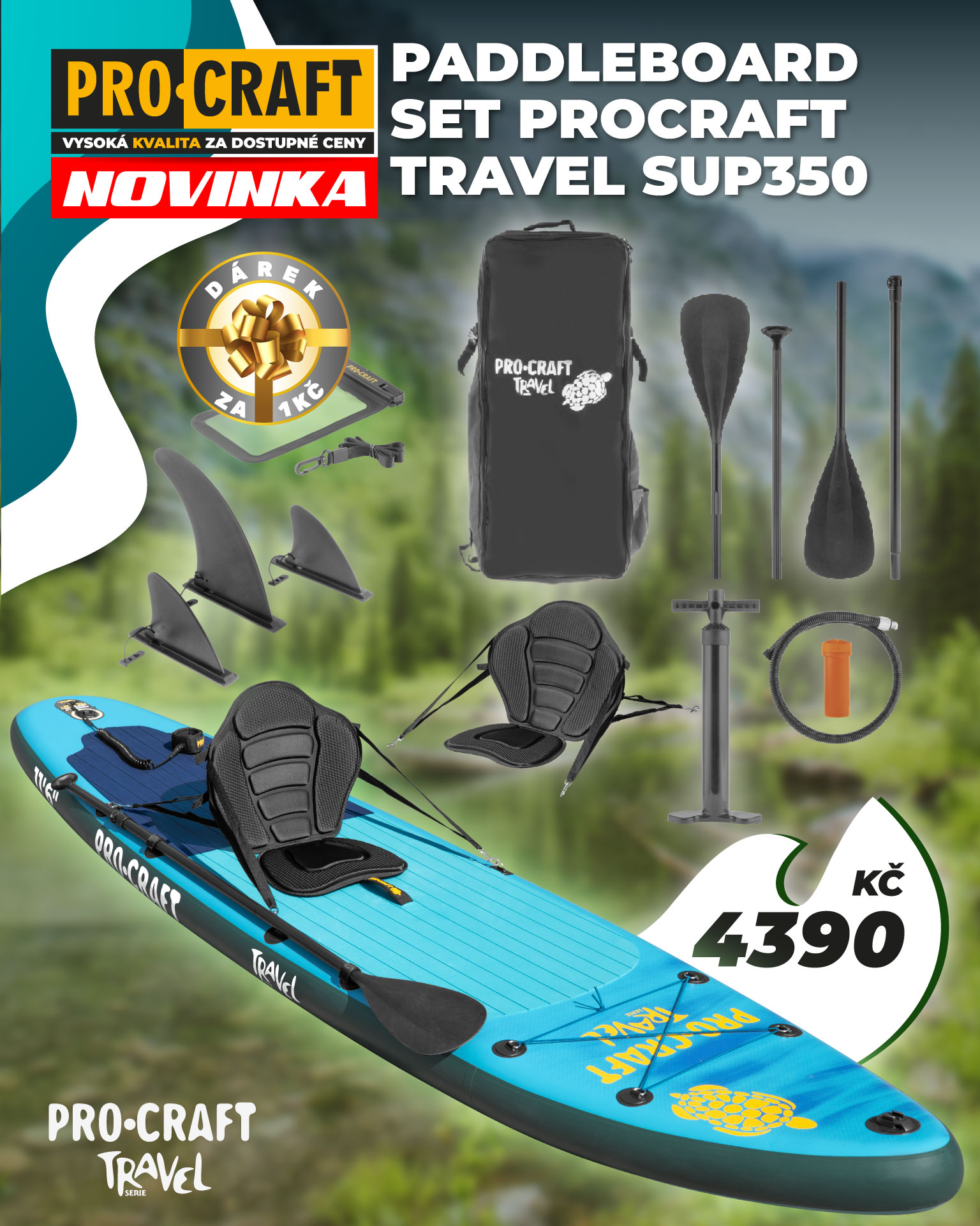 Paddleboard SET Procraft Travel SUP320 &ndash; 3990 Kč