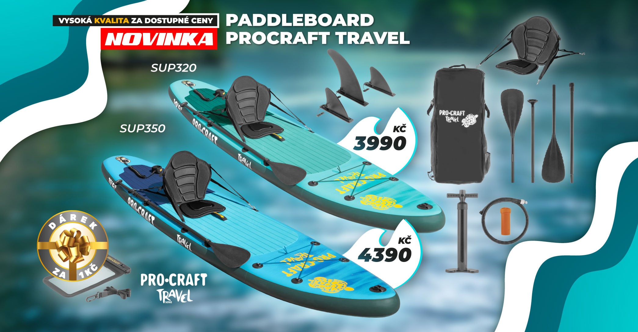 Paddleboard Procraft Travel &ndash; SUP320 a SUP350