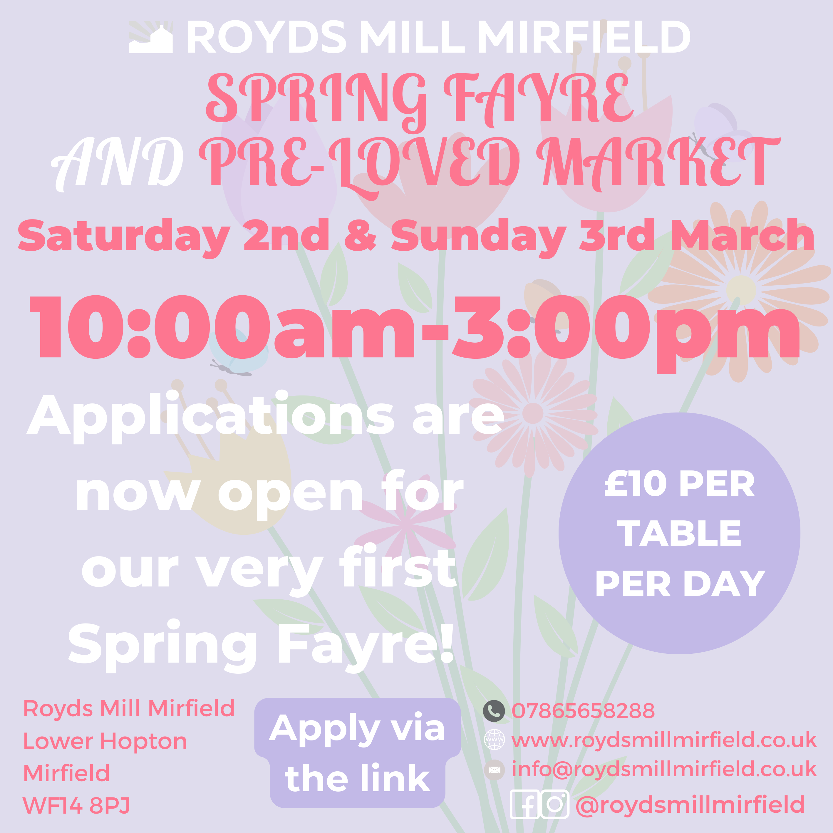 Spring Fayre Application Royds Mill Mirfield