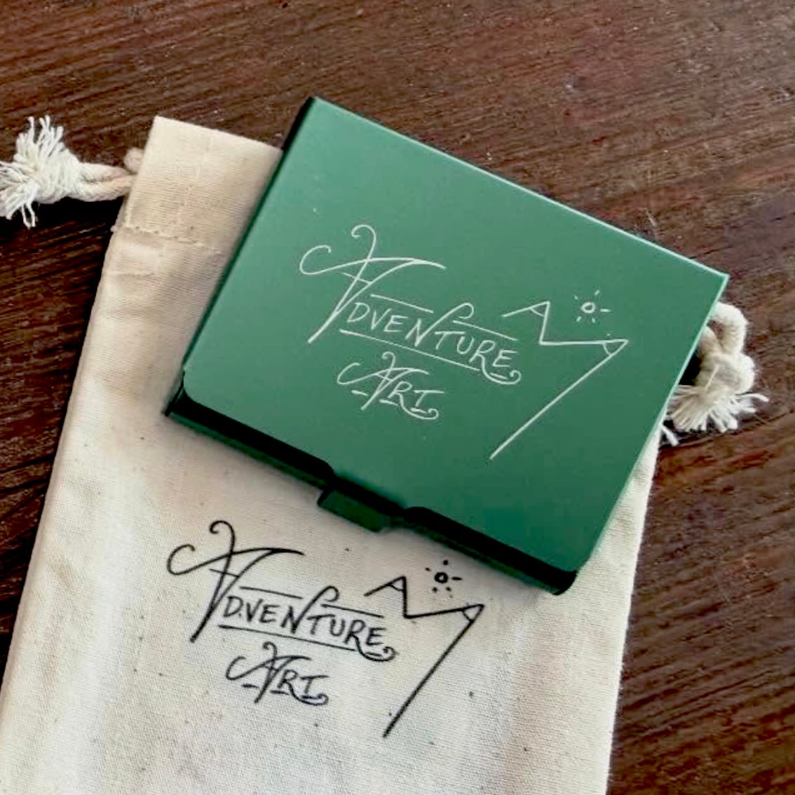 Salish Waves Folio Palette (teal folio palette with white flowing lines; magnetic tray; no paint pans included)