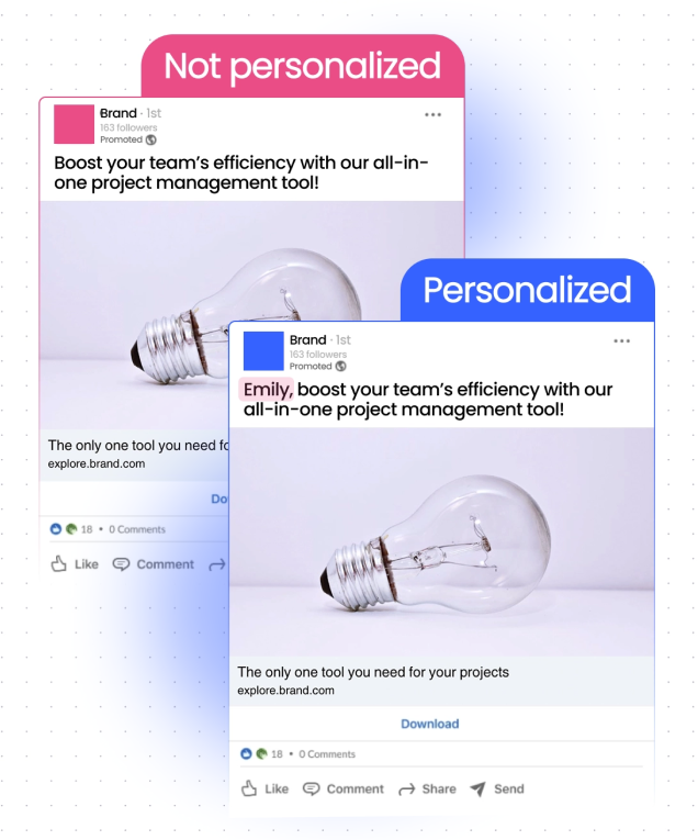 Visual about LinkedIn personalised ads getting more personal