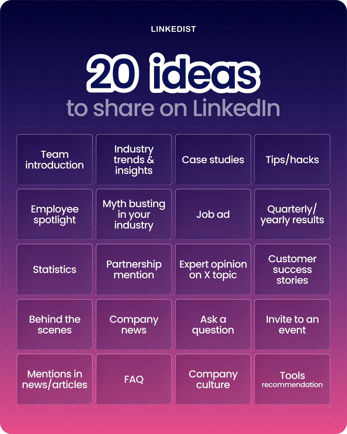 20 LinkedIn content ideas for 2026 strategy