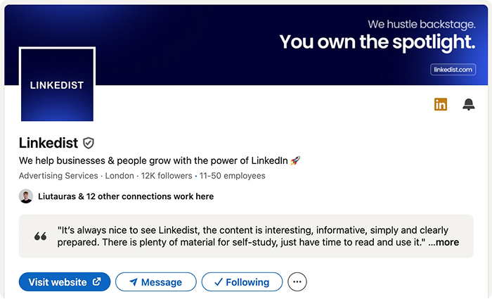 LinkedIn Premium profile testimonial feature
