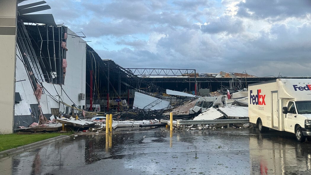 Tornado Destroys FedEx Facility In Michigan