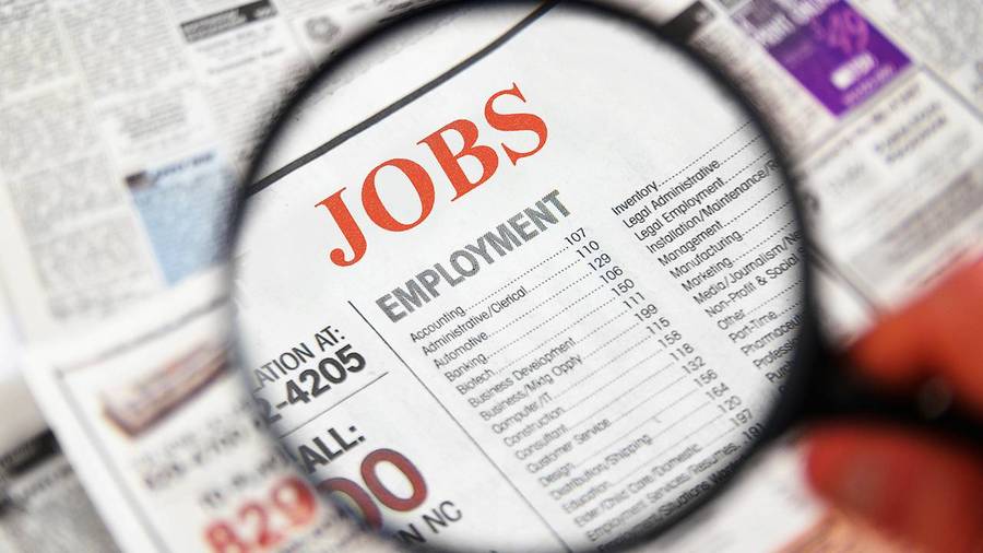 job report analysis with a magnifying glass