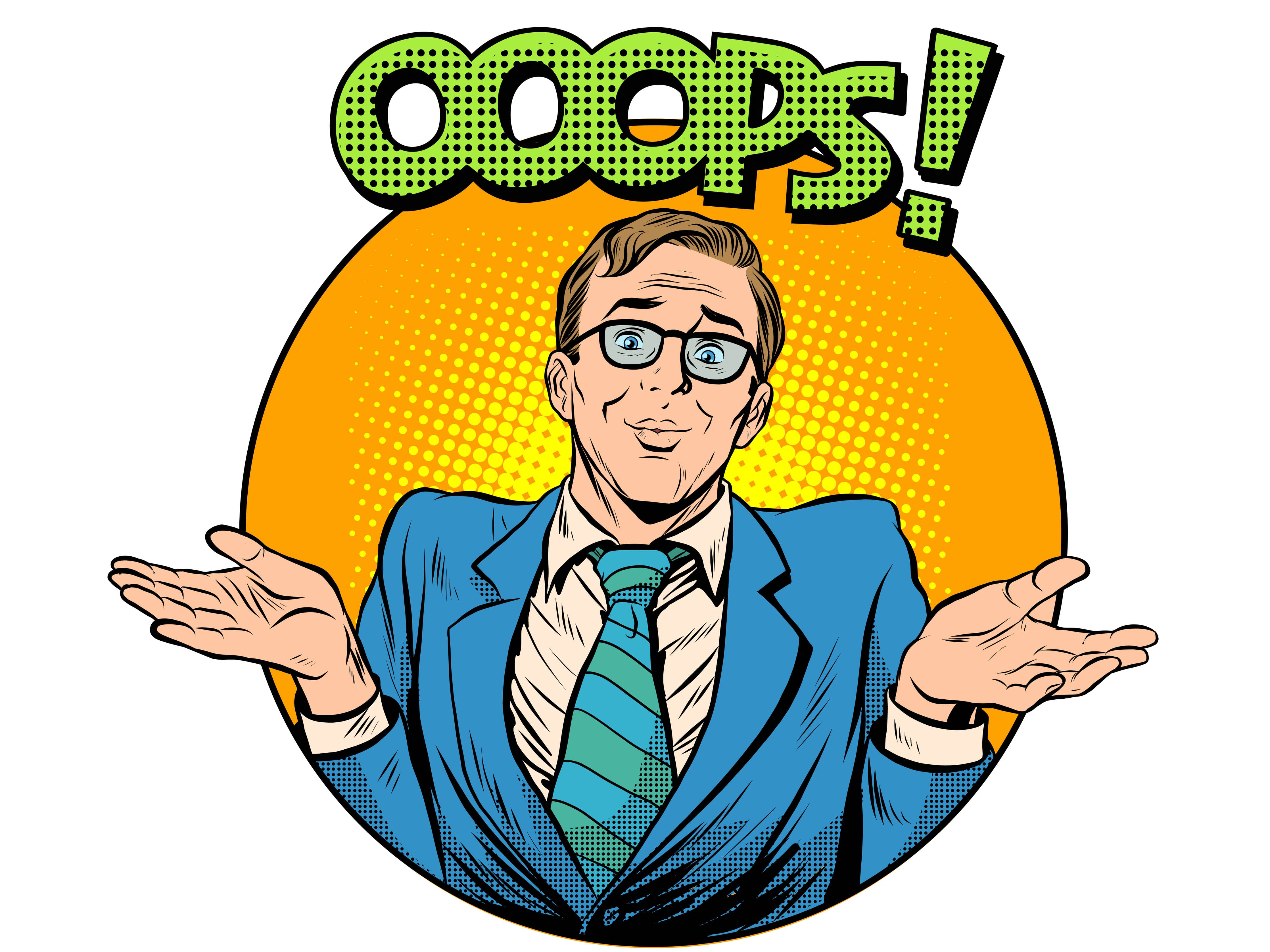 oops problem man business concept