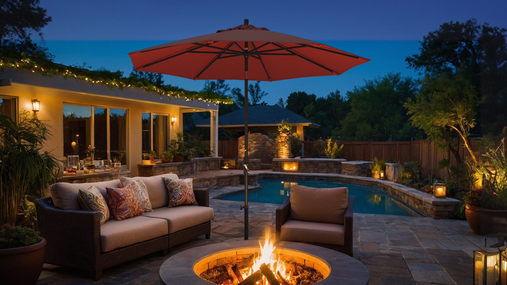 Umbrellas and Lighting: Create Ambiance for Fall Evenings