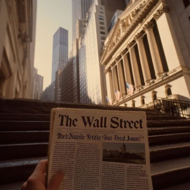 Wall Street newspaper outside the New York Stock Exchange