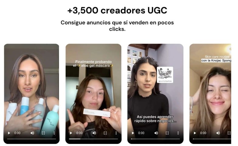 Ejemplos de creadores UGC