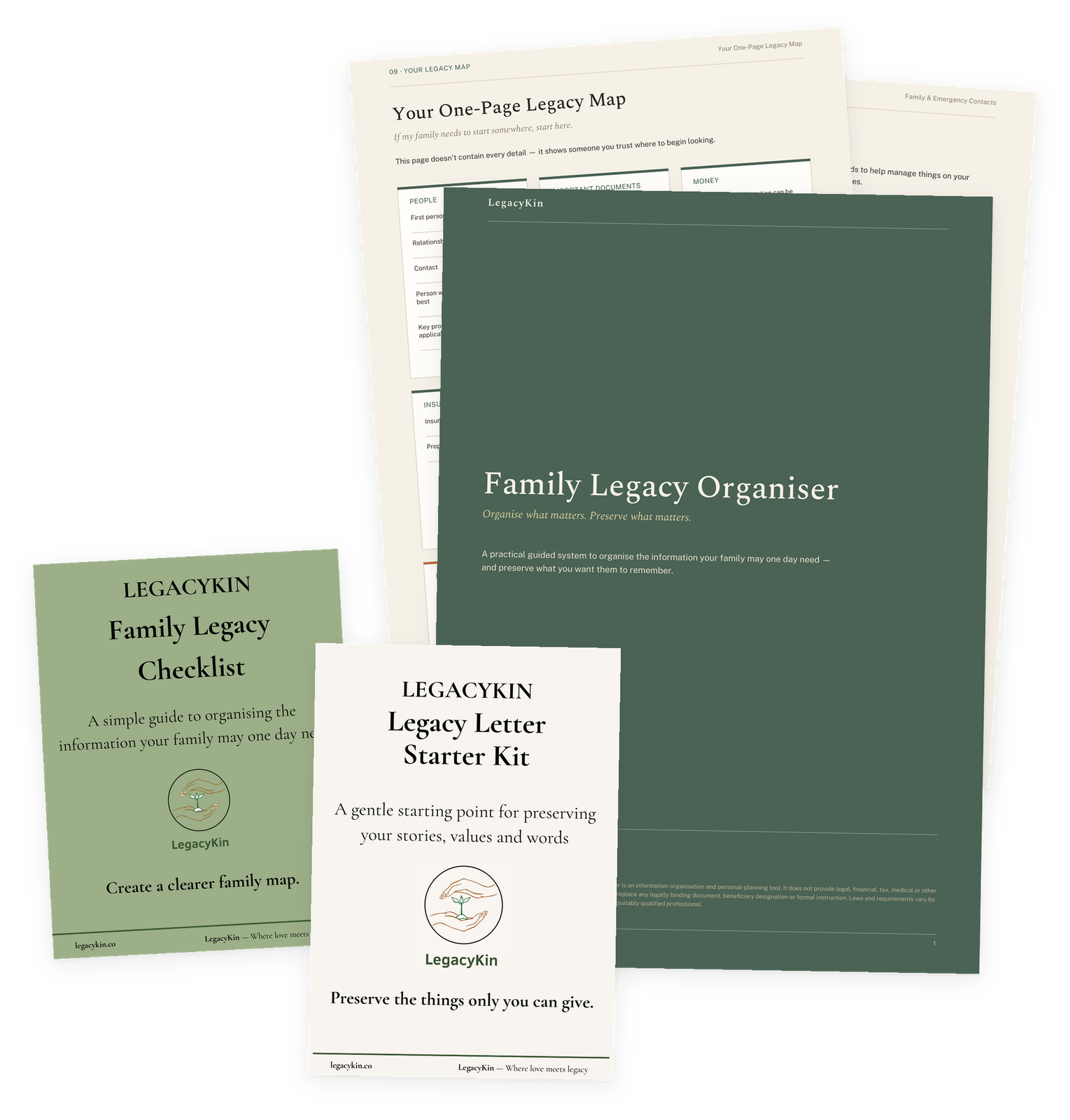 Family Legacy Organiser, Family Legacy Checklist and Legacy Letter Starter Kit