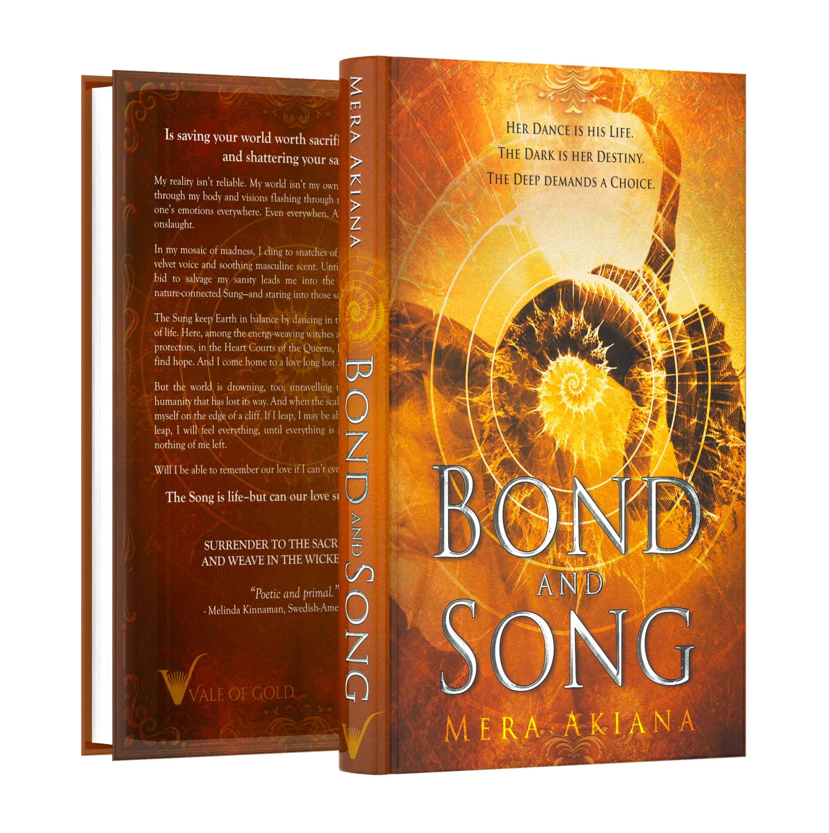 Fantasy Romance Novel Bond and Song Front and Back Cover View