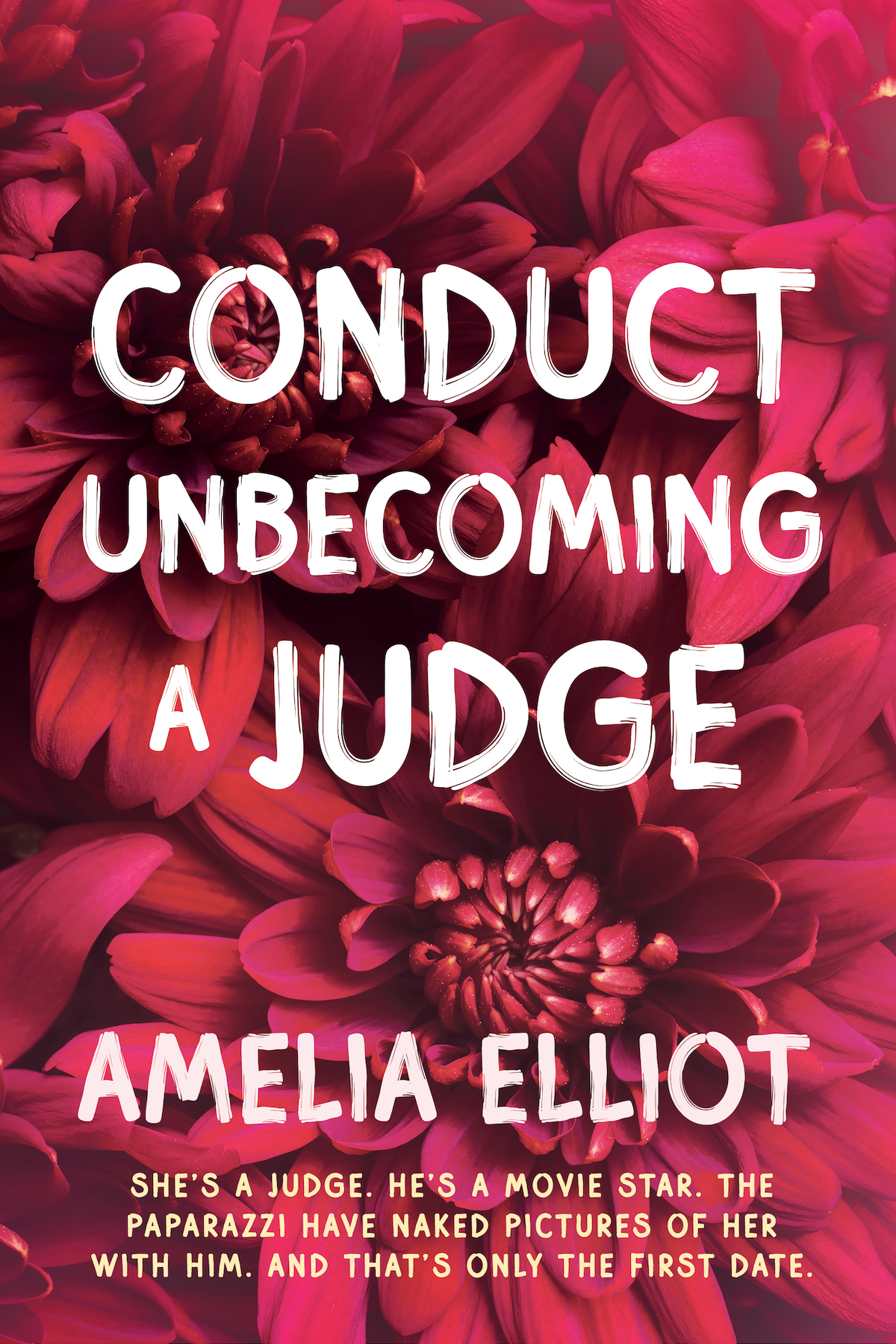 Cover of Conduct Unbecoming a Judge by Amelia Elliot, steamy contemporary romance about a federal judge with chronic illness and a movie star single father hero