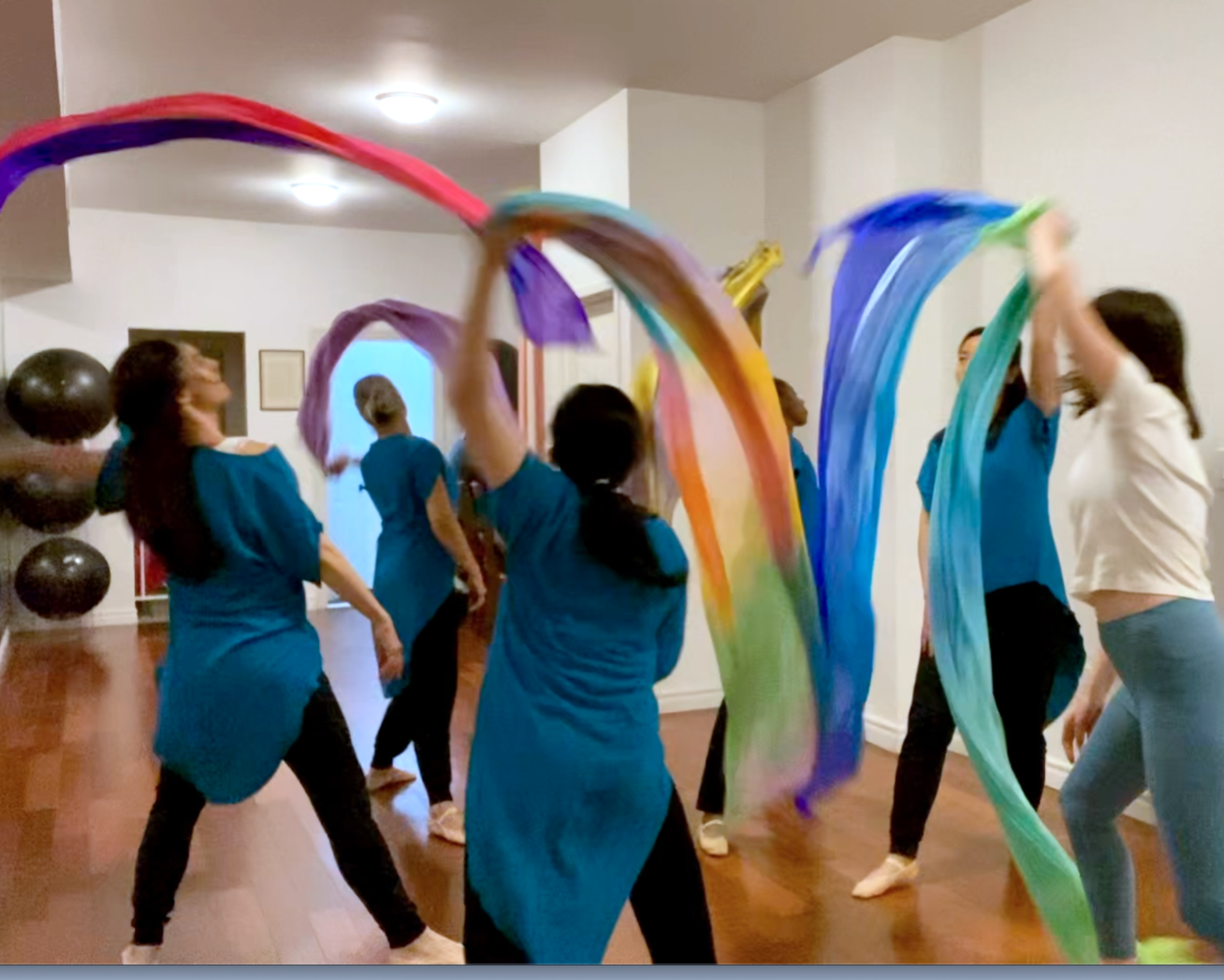 praise dance using colourful silks