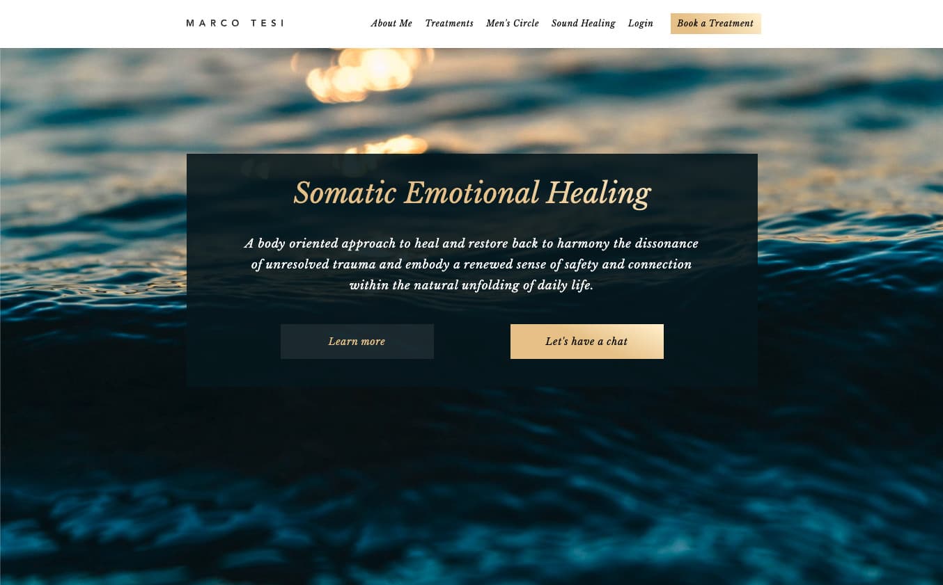 Marco Tesi Somatic Emotional Healing website thumbnail