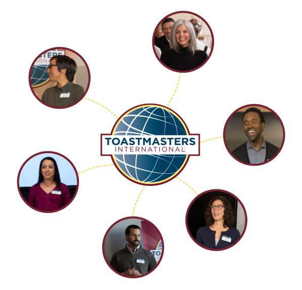 Six diverse Toastmasters members