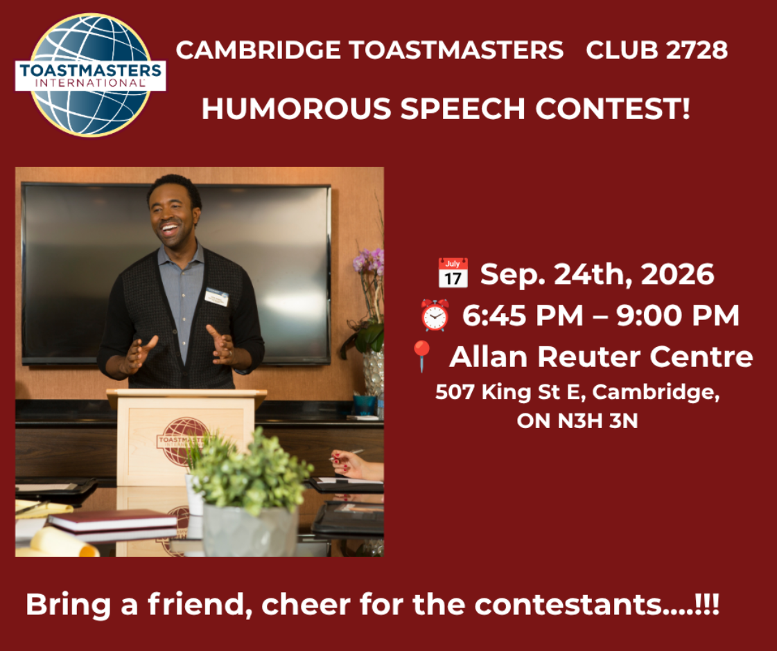 Toastmaster celebrating