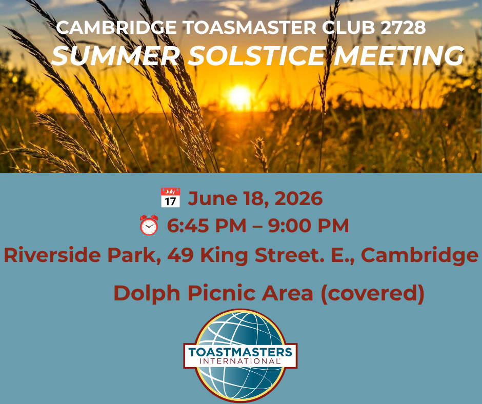 Toastmaster celebrating