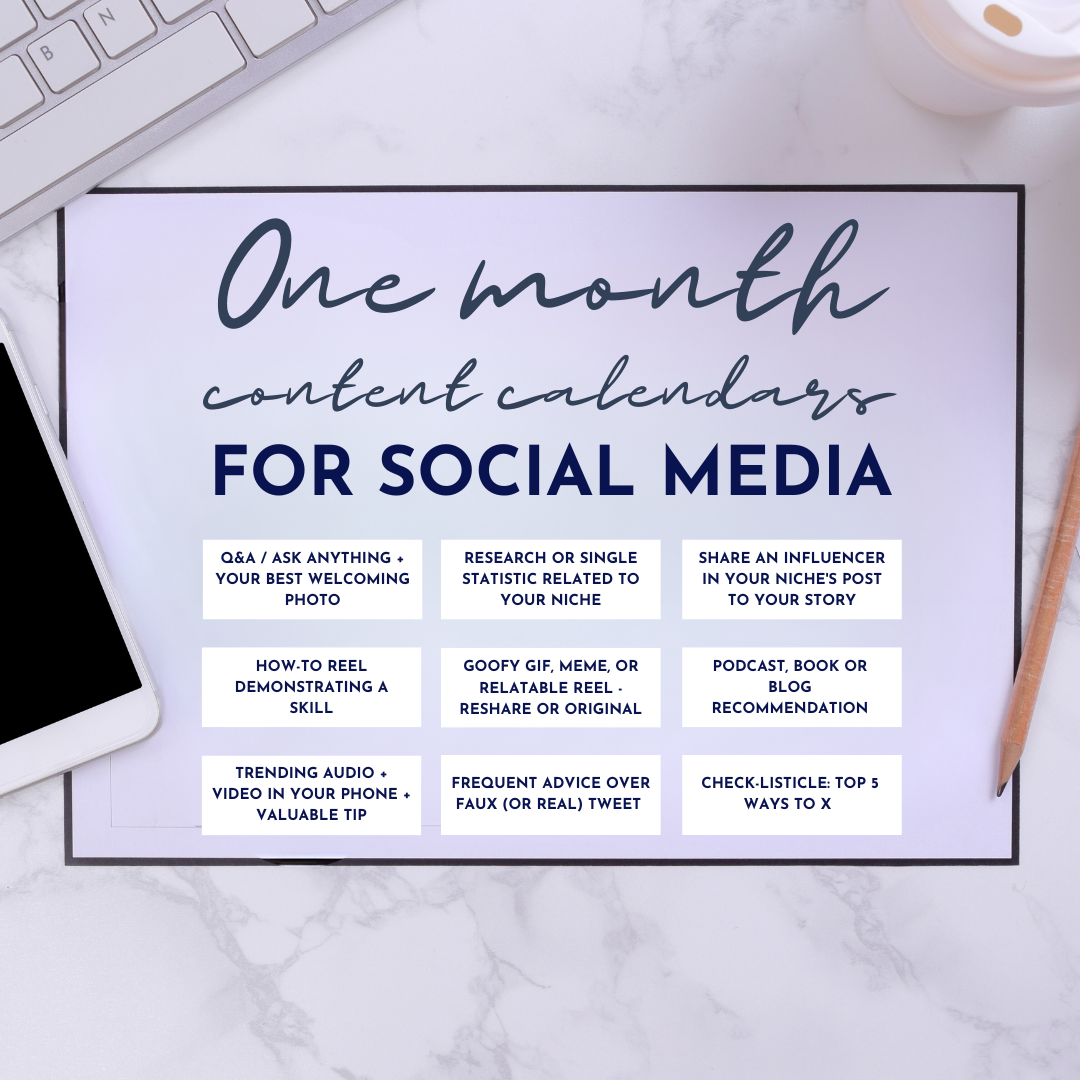 Monthly Content Calendars