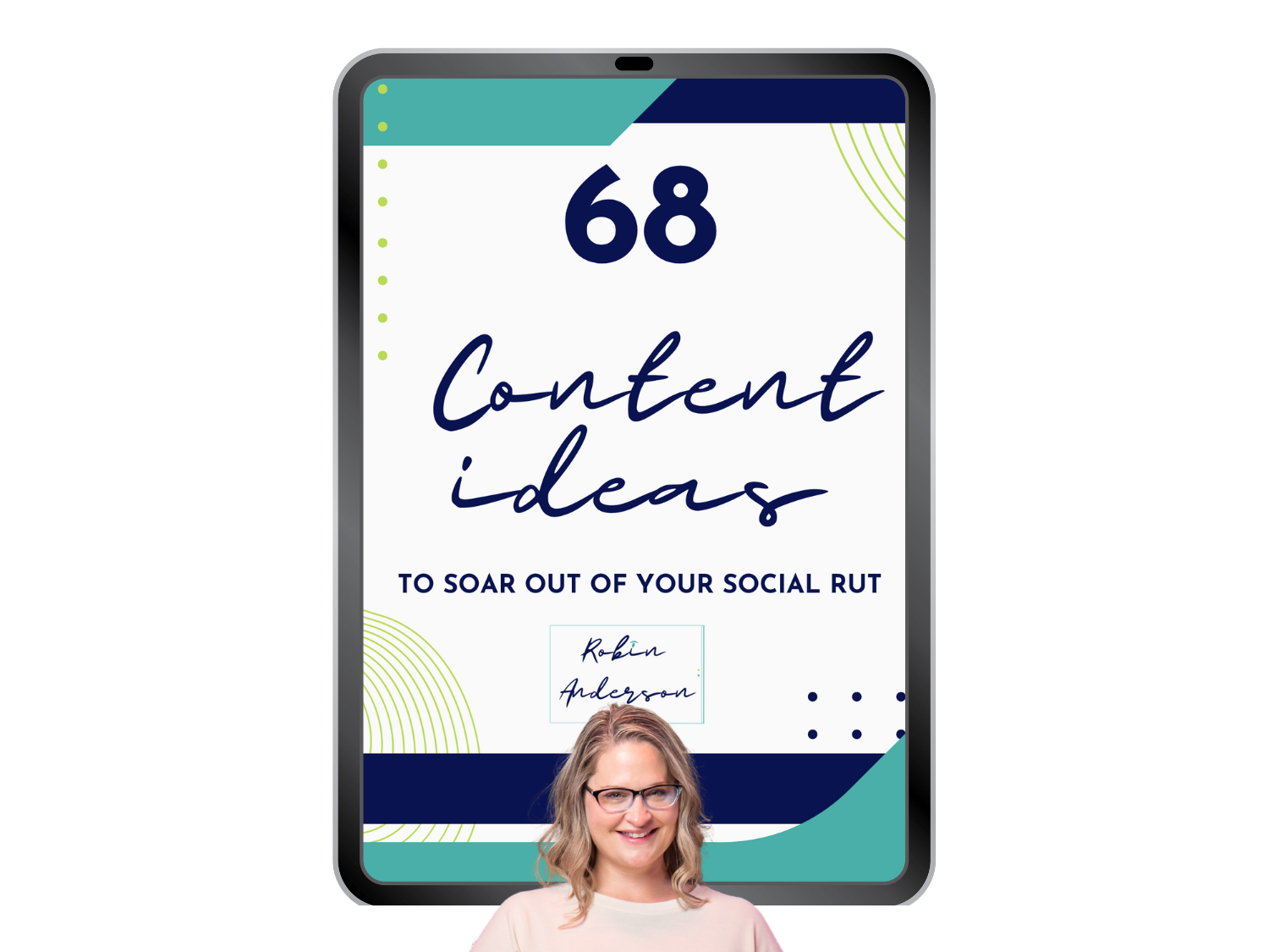 68 content ideas to soar out of your social rut. Teal navy and lime green decals.