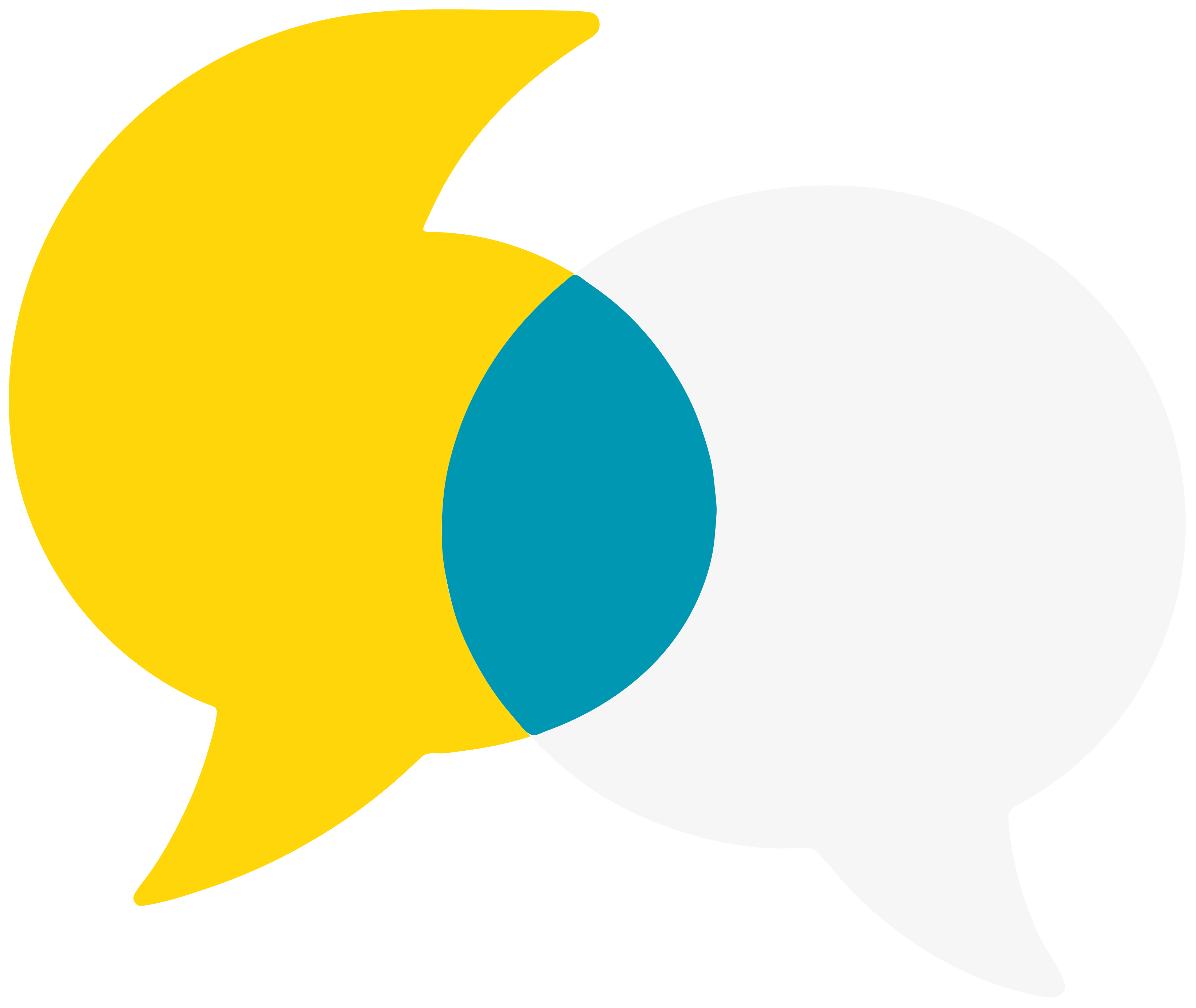 blue microphone on a bright yellow background logo