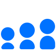 Group, blue icon.