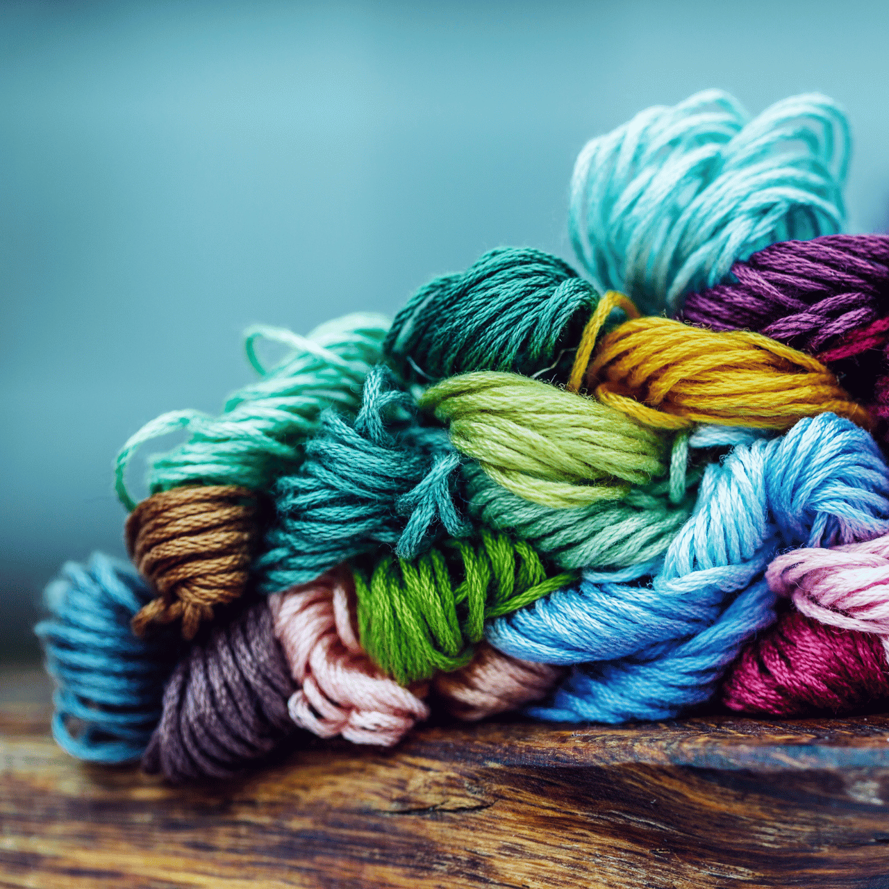 colorful dmc embroidery thread for cross stitching bundled in a bouquet