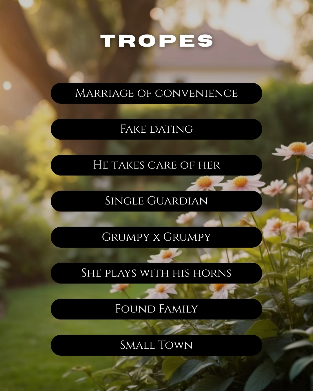Tropes: Marriage of convenience, fake dating, he takes care of her, single guardian, grumpy x grumpy, she plays with his horns, found family, small town.