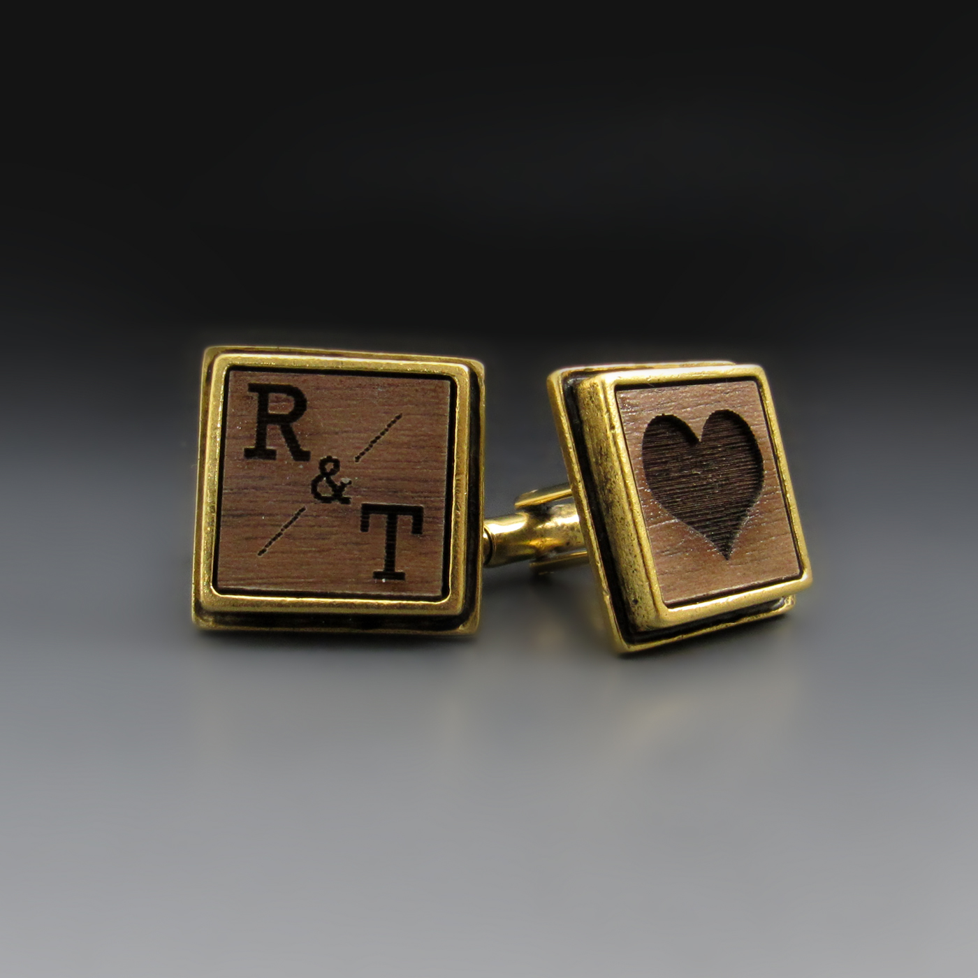 gold personalized cufflinks