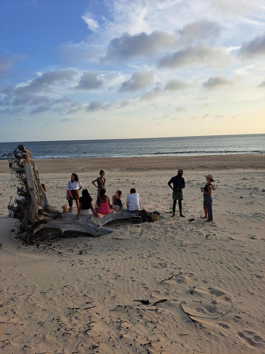 Digital Nomads meet at sunset in Lamu Island, Kenya