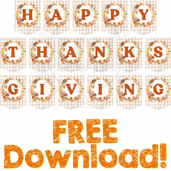 free Happy Thanksgiving banner printable