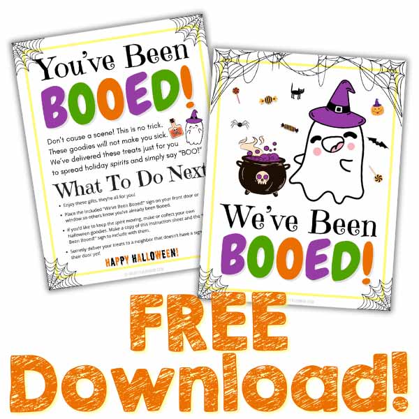 free printable You've Been Booed instructions and sign