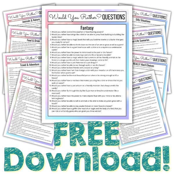 free printable would you rather questions for kids