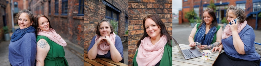 two social media managers having their personal brand photo shoot