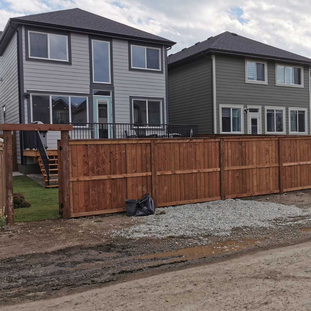 wooden fence installation