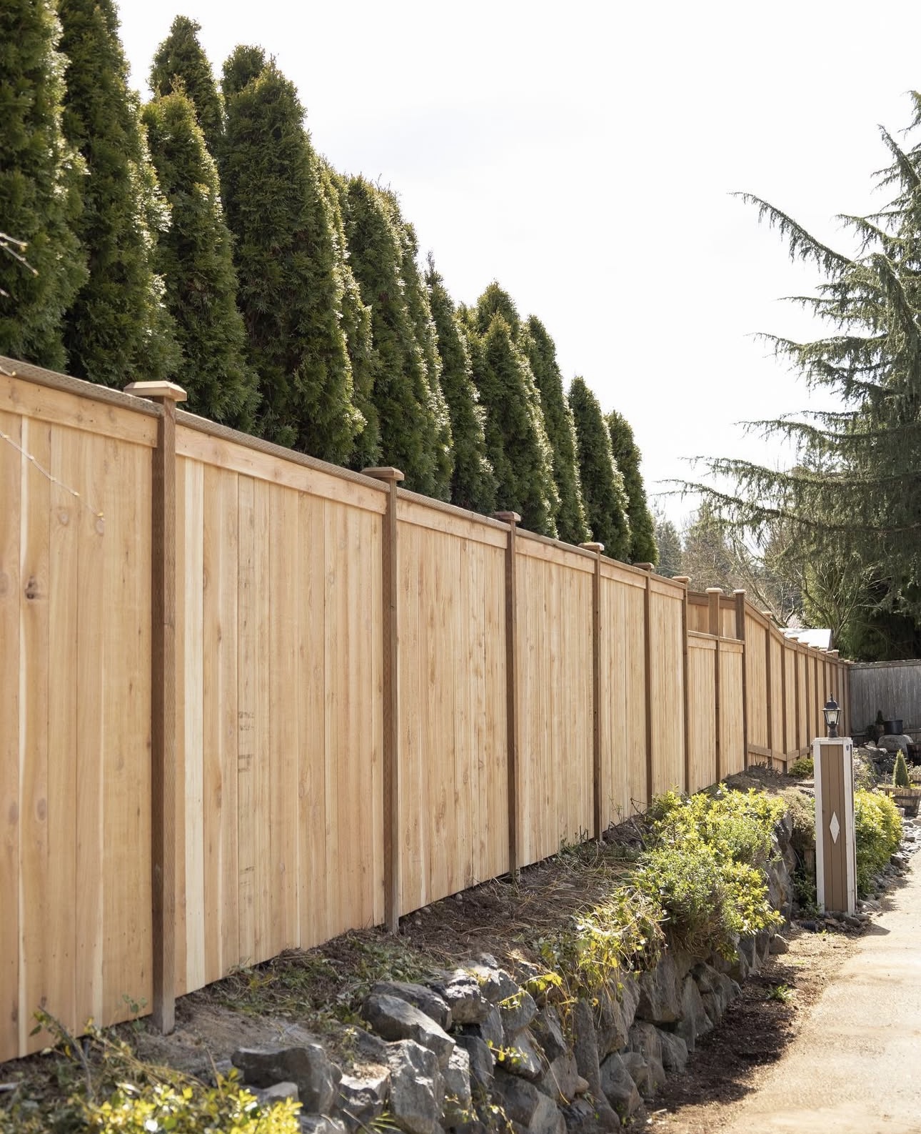 wooden fence installation