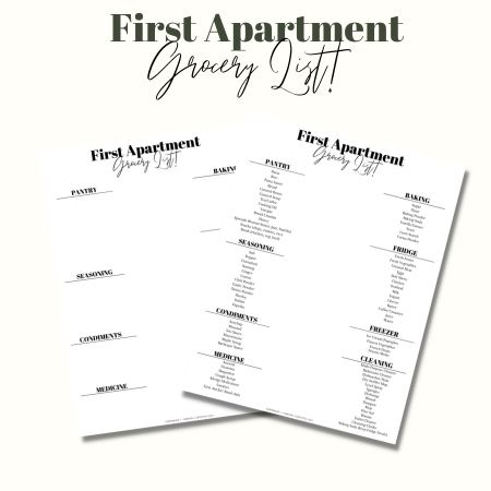 First Apartment Grocery List - Kitchen Essentials