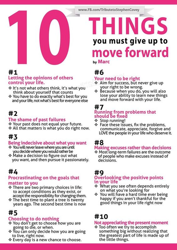 10 things You Must Give Up to.....