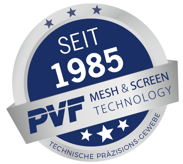 Siegel der PVF GmbH mit der Aufschrift SEIT 1985