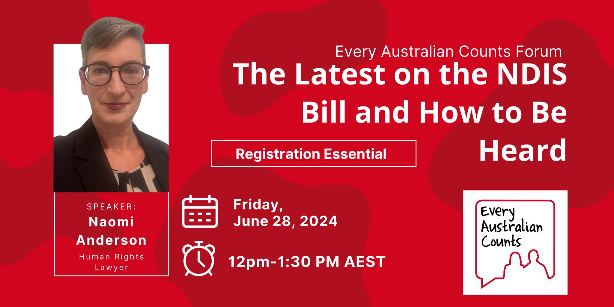 Graphic promoting the Every Australian Counts Forum titled 