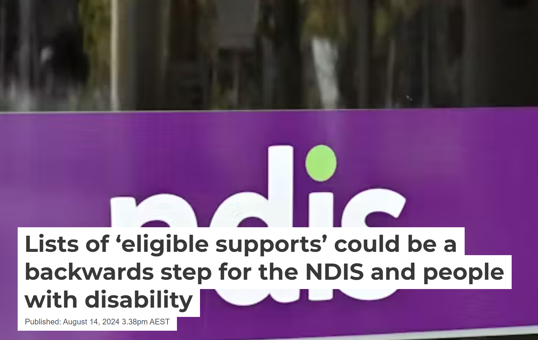 Lists of ‘eligible supports’ could be a backwards step for the NDIS and people with disability