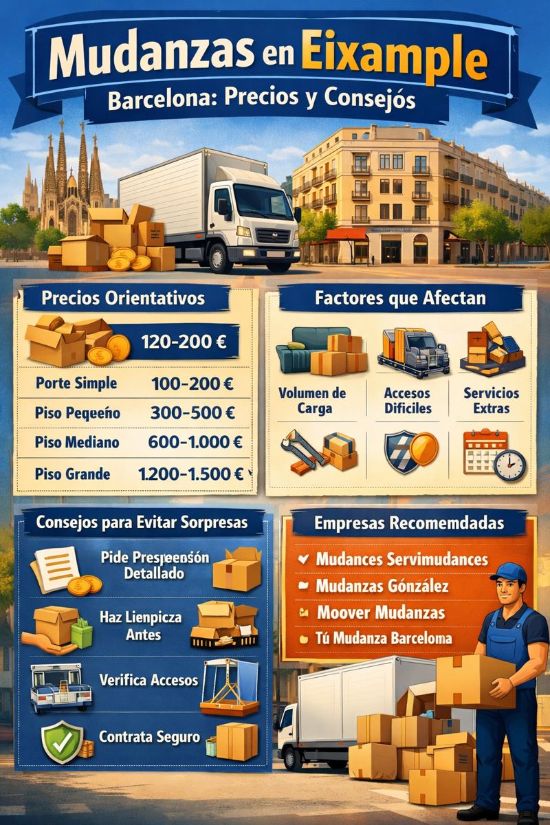 Mudanzas en Eixample Barcelona: precios y cómo evitar sorpresas