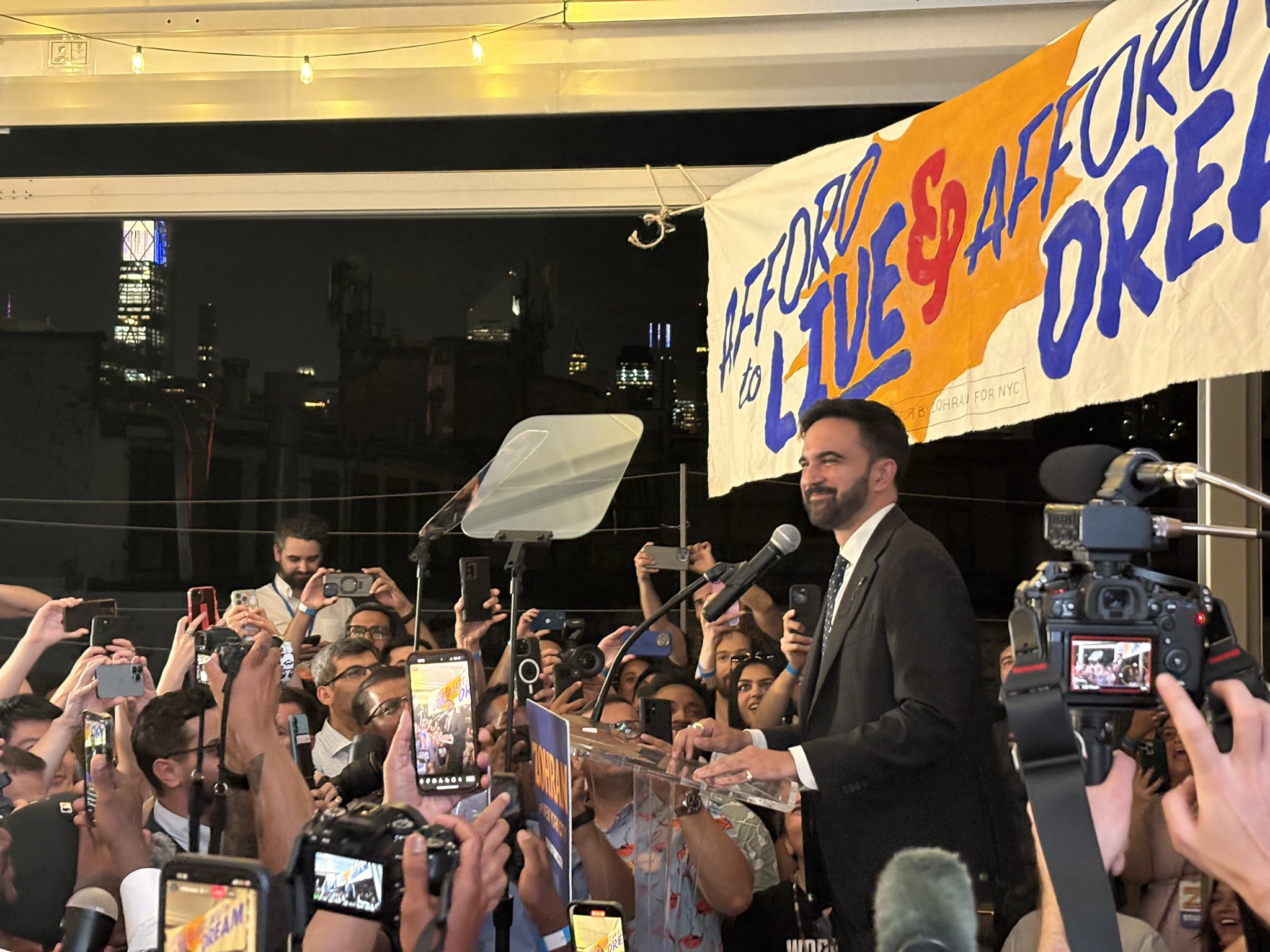 Zohran Mamdani speaking to supporters after declaring victory in New York City’s Democratic mayoral primary on June 24, 2025. (Photo: https://x.com/ZohranKMamdani)