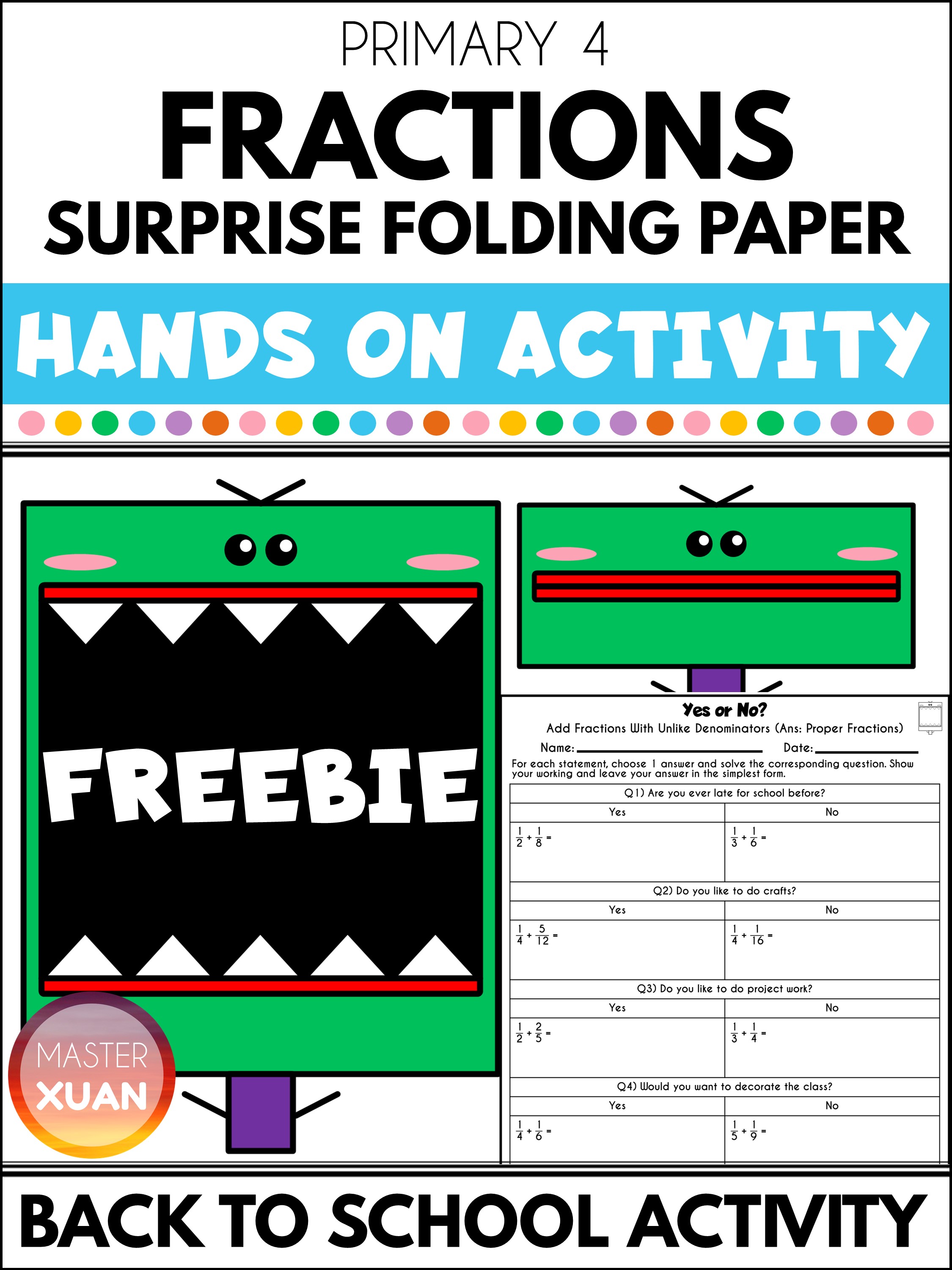 FREE Fractions Cut and Paste Worksheet