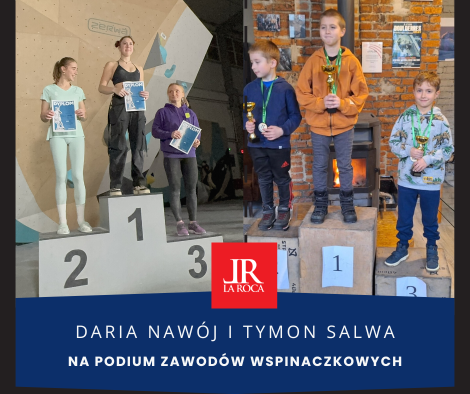 Daria Nawój i Tymon Salwa na podium zawodów wspinaczkowych