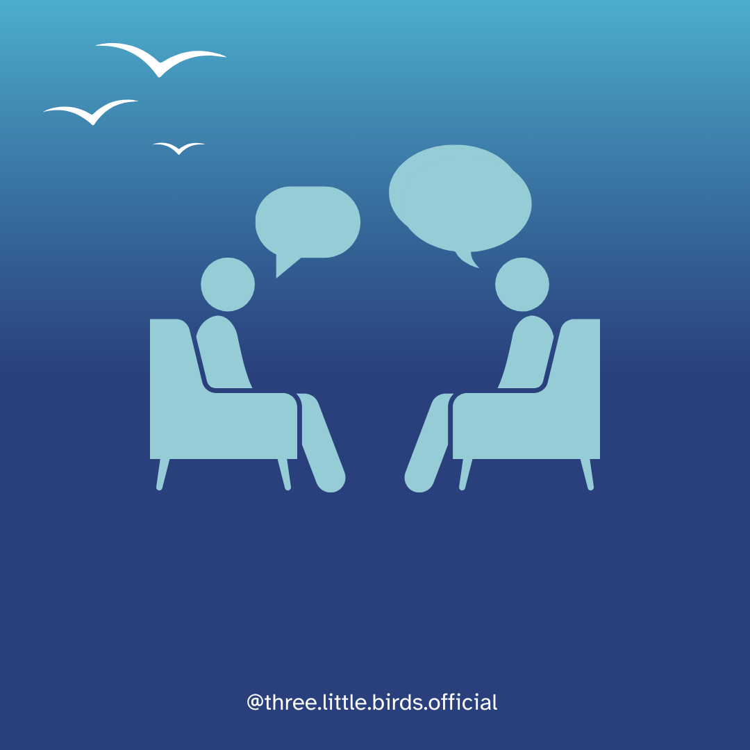 cartoon image of 2 people having a conversation