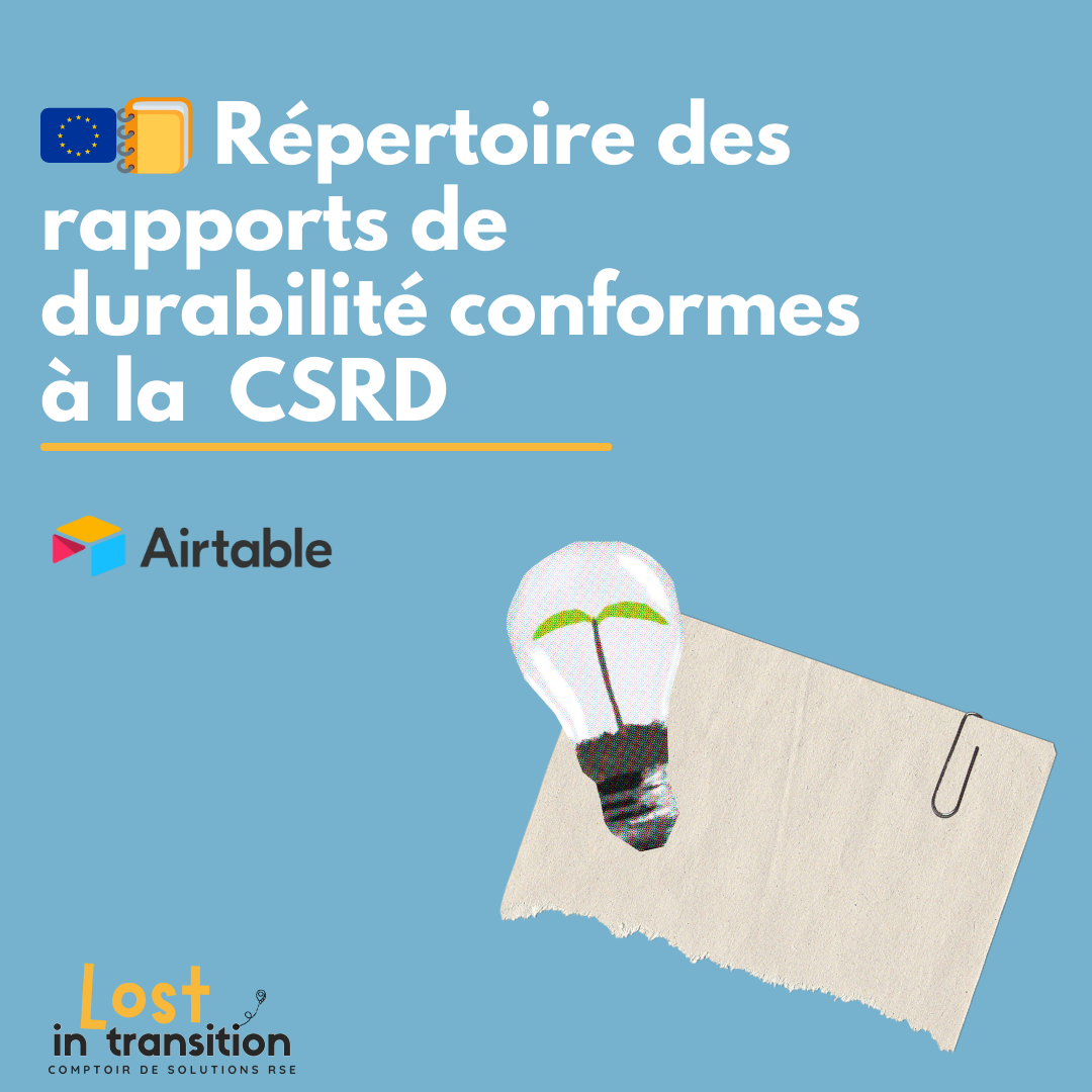 🇪🇺📒 Répertoire des Rapports de Durabilité CSRD