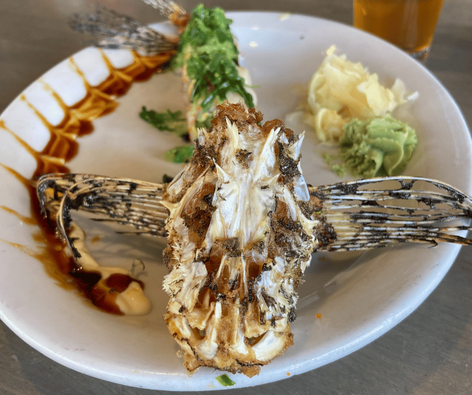 Lionfish sushi, Castaways, Marathon, Florida Keys